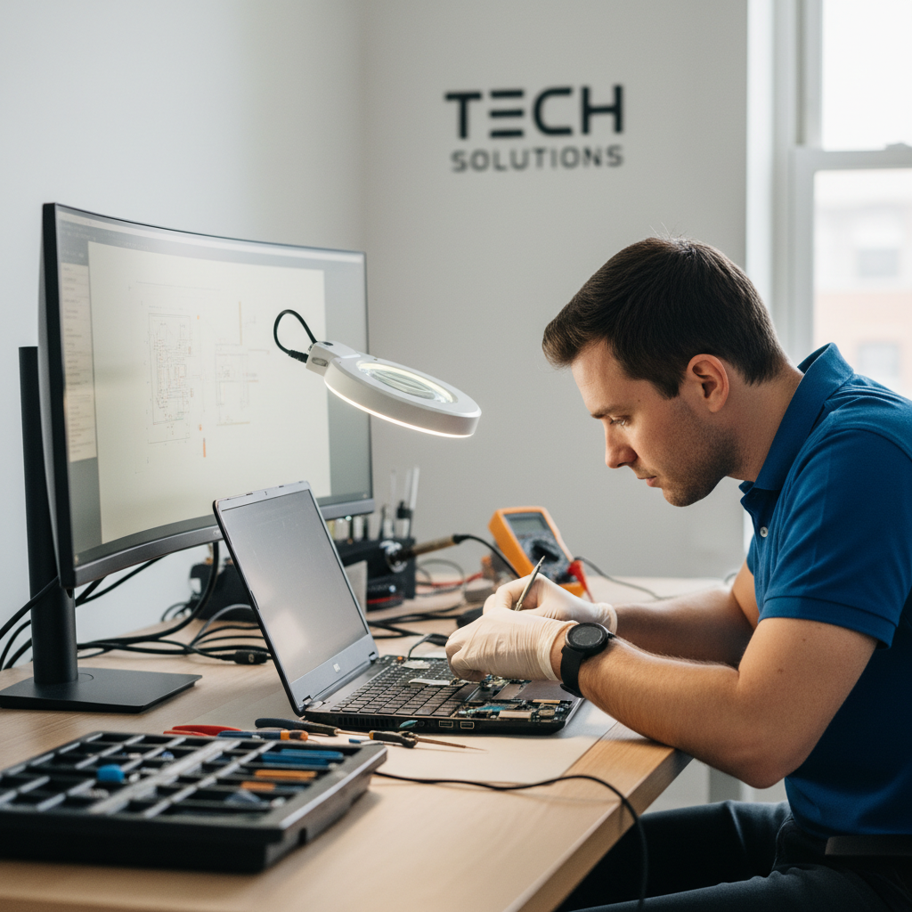 Computer technician working